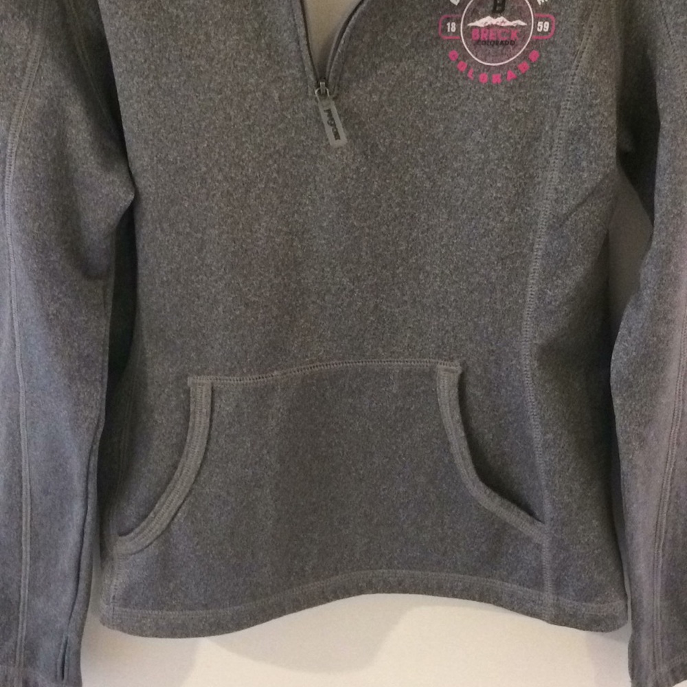 Jansport Breckenridge CO 1/4 Zip Fleece Pullover S Thumb Holes - Picture 5 of 6